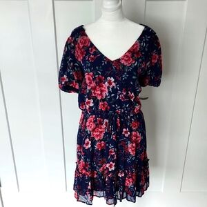 Crystal Doll, Floral V-Neck Dress, Large